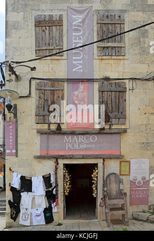 Marco Polo Museum, Stadt Korcula, Insel Korcula, Kroatien, Dalmatien, Dalmatinischen Küste, Europa. Stockfoto