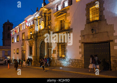 façade der Casa Nacional de Moneda / Nationale Münzstätte Boliviens / Casa de la Moneda de Bolivia in der Stadt Potosi, Tomás Frías, Bolivien Stockfoto