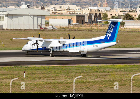 Ana Flügel bombardier Dash 8-q402 [reg: c-fvdc] auf Lieferung Flug. Stockfoto