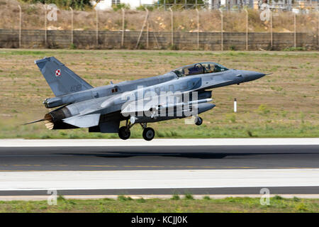 Polish Air Force Lockheed Martin F-16 Fighting Falcon dj [4081] Nachdem im Static Display von Mia 2017 Teilnehmenden. Stockfoto