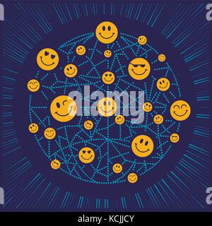 Symbol Welt lächeln Tag. Konzept der Laden das Lächeln der ganzen Welt. Stock Vektor