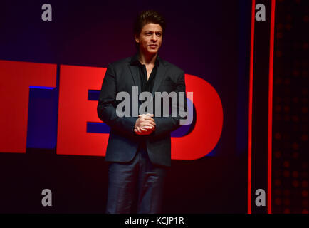 Mumbai, Indien. 05. Oktober 2017. Bollywood Schauspieler Shahrukh Khan an der tedtalks Indien Launch Event im Hotel Taj Lands End, bandra in Mumbai vorhanden. Credit: Azhar Khan/alamy leben Nachrichten Stockfoto