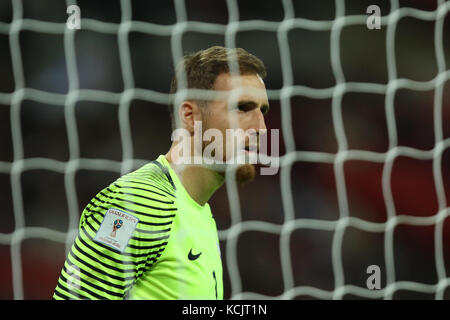 Wembley, Großbritannien. 05 Okt, 2017. jan oblak von Slowenien auf der England v Slowenien Fifa World Cup Qualifier 2018 Match im Wembley Stadion, London, am 5. Oktober 2017. Credit: Paul Marriott/alamy leben Nachrichten Stockfoto