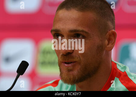 Oeiras, Portugal. 05 Okt, 2017. Portugals Verteidiger antunes während der Pressekonferenz vor dem Spiel zwischen Portugal und Andorra im City Fußball in Lisboa, Lissabon am 5. Oktober 2017. (Credit: Bruno Barros/alamy leben Nachrichten Stockfoto