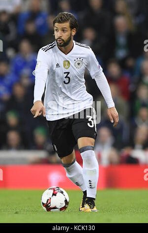 Marvin Plattenhardt (Deutschland). GES/ Fussball/ WM Qualifikation: Nordirland - Deutschland, 05.10.2017 Fußball/Fußball: WM Qualifikation: Northern Ireland vs Germany, Belfast, 5. Oktober 2017 |Nutzung weltweit Stockfoto