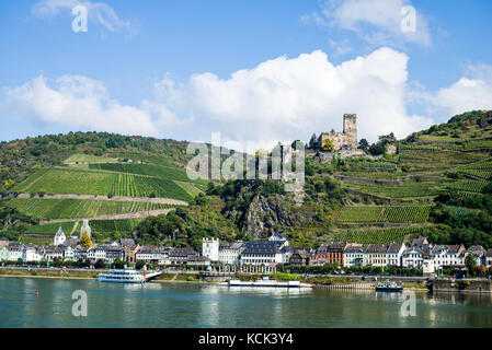 Die Stadt kaub am Rhein in Deutschland Stockfoto