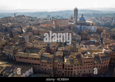 Blick auf Siena vom Campanile del Mangia Stockfoto