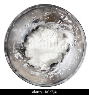 Eischnee und Schneebesen Stockfoto