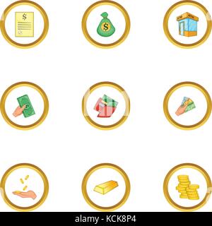 Bank Symbole, Cartoon Stil Stock Vektor