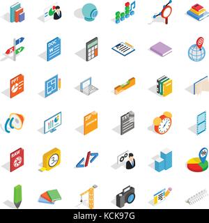 Design Icons Set, isometrische Stil Stock Vektor