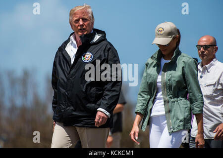 Präsident Trump kommt in Puerto Rico Stockfoto