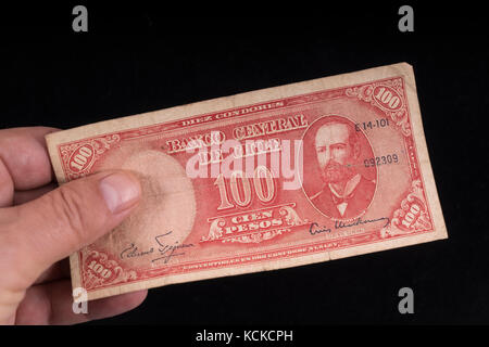 Eine alte chilenische Banknote Stockfoto