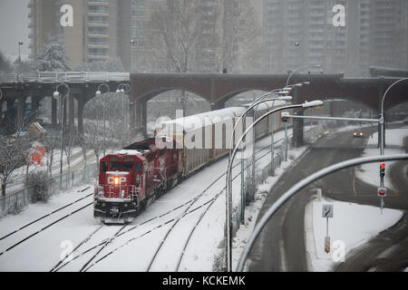 CP Rail Freight Train in New Westminster, British Columbia, Kanada. Stockfoto