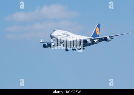 Boeing 747-430 D-abvo, luftansa Flt 8939 aus Dublin kommt Dulles International Airport Sept 27 2017. Stockfoto