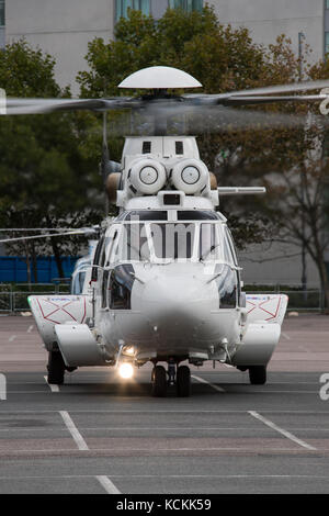 H225 SUPER PUMA D-HTPN auf der Helitech International 2017 Stockfoto