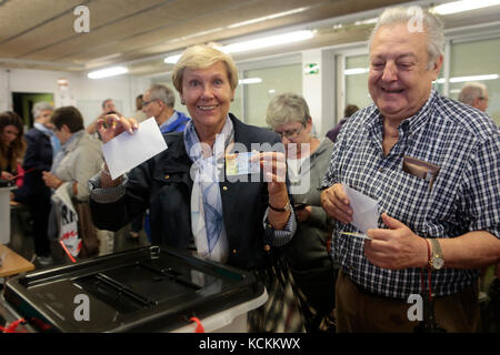 Votation Tag während der Verbotenen pro Unabhängigkeitsreferendum in Barcelona Stockfoto