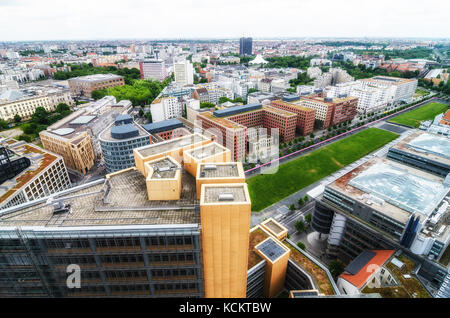 Luftbild vom Potsdamer Platz, Berlin Stockfoto