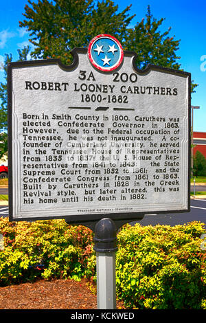 Robert L. Caruthers historische Gedenktafel im Libanon TN, USA Stockfoto