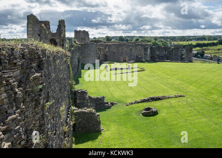 Blick von der Burg in Richmond, North Yorkshire, England. Stockfoto