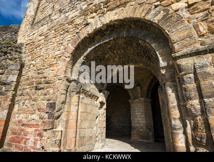 Steinernen Torbogen in der halten an Richmond Castle in North Yorkshire, England. Stockfoto