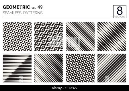 Minimale geometrische nahtlose Muster festlegen Stock Vektor