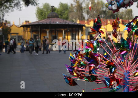 Coyoacán, Mexiko. Das historische Zentrum von Coyoacan, eine traditionelle und historische Kneibschaft im Süden von Mexiko-Stadt Stockfoto