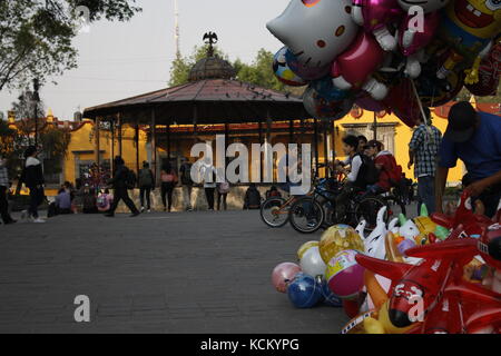 Coyoacán, Mexiko. Das historische Zentrum von Coyoacan, eine traditionelle und historische Kneibschaft im Süden von Mexiko-Stadt Stockfoto