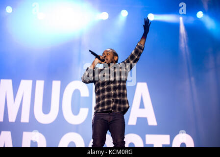 Huesca, Spanien - 17.Juli: Kendrick Lamar (Hip Hop Künstler) im Konzert an fib Festival führt am 17. Juli 2016 in Benicassim, Spanien. Stockfoto