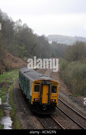 150259 südlich von trefforest mit einem Merthyr Tydfil Service. Stockfoto