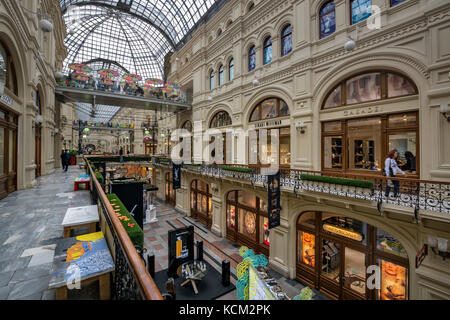 Innenansicht des GUM Einkaufszentrum in Moskau, Russland Stockfoto