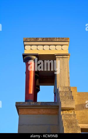 Der minoische Palast von Knossos, Knossos, Heraklion, Kreta, griechische Inseln, Griechenland, Europa Stockfoto