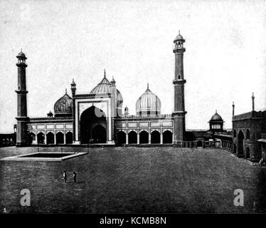 Americana 1920 Indien Jumma Musjid Delhi Stockfoto