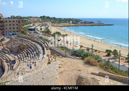 Römisches Amphitheater, Tarragona, Katalonien, Spanien Stockfoto