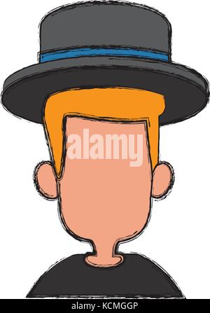 Mann mit Hut Stock Vektor