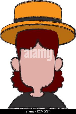 Frau mit Hut Stock Vektor