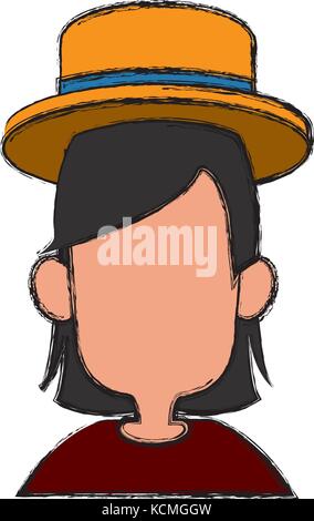 Frau mit Hut Stock Vektor