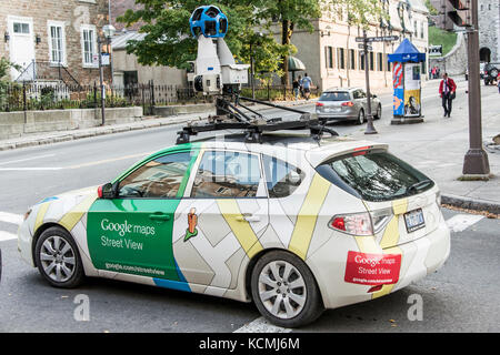 Die Stadt Quebec Kanada - 11.09.2017 Google Street View Fahrzeug Auto apping Straßen in der Innenstadt von Quebec Stockfoto