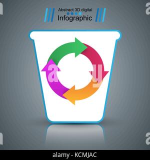 Warenkorb Pfeile Flachbild-Symbol. Stock Vektor