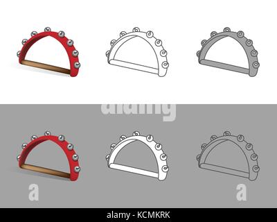 Glocken Musikinstrument auf zwei verschiedenen Hintergründen. Vector Illustration Stock Vektor