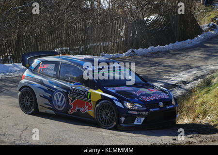 GAP, Frankreich, 22. Januar 2016: Monte Carlo Rallye erfolgt auf Bergstraßen von Südosten Frankreich. Rallye Monte Carlo ist ein bekannter Internatio Stockfoto