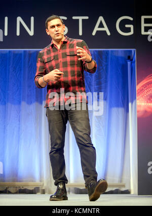 Dr. Adam Rutherford Teilnahme an kosmischen Chaos leben, ein mind-blowing Achterbahn der Wissenschaft, Comedy und allgemeine Fragen an New Scientist Live Stockfoto