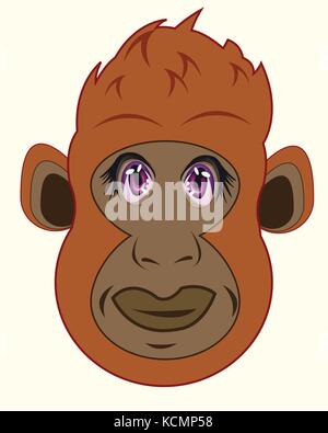 Comic Illustration der Becher der Gorilla Stock Vektor