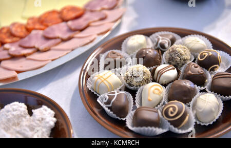 Bild eines verschiedene hausgemachte Bonbons, süße Speisen Konzept Stockfoto