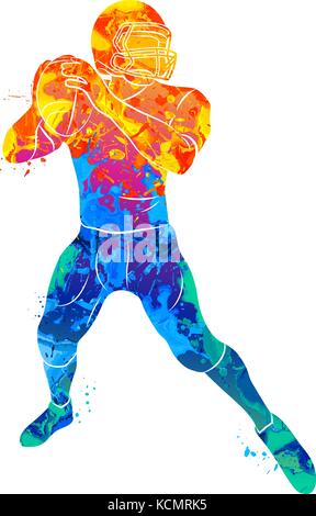 Abstract American football player Stock Vektor