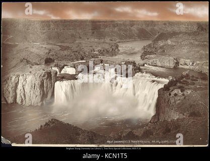 Große Shoshone Falls, Snake River, Idaho, O. S.L.U. Ry. C.R. Savage Salt Lake. Stockfoto