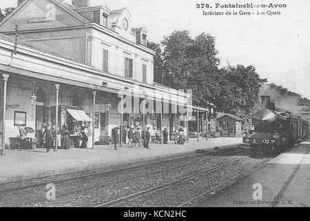 Gare de Fontainebleau Avon Carte postale 4 Stockfoto