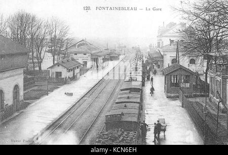 Gare de Fontainebleau Avon Carte postale 3 Stockfoto