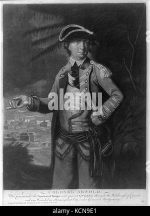 Oberst Arnold, der die Truppen gegen die Provinz Quebec gesendet geboten, durch die Wildnis von Kanada, und war in den Stürmen, die Stadt verwundet, unter General Montgomery LCCN 2001696987 Stockfoto