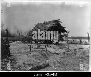 Goldes Mann vor strohdach Store House Errichtet auf Stelzen LCCN 2004707516 Stockfoto