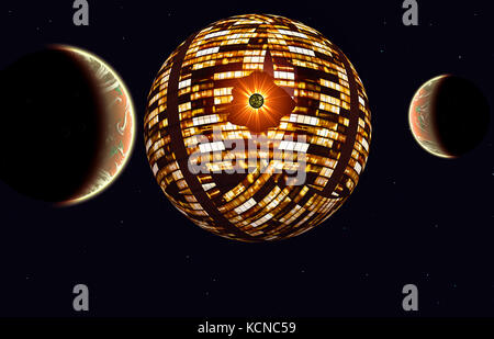 Ein dyson Sphere System Stockfoto